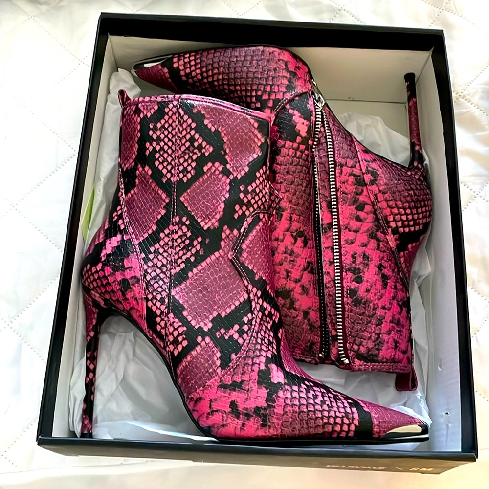 Winnie Harlow X SM Tina snake print boots